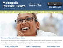 Tablet Screenshot of metropoliseyecare.com